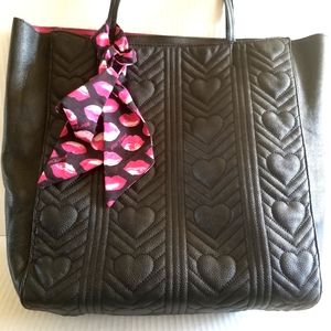 Betsey Johnson Heart Quilted Shoulder Bag